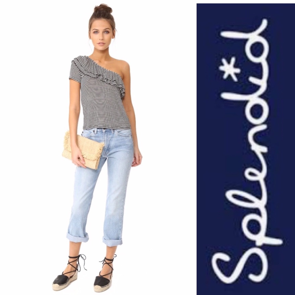 SPLENDID One Shoulder Ruffle Top